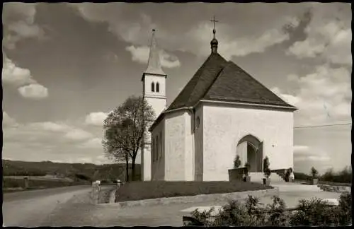 Ansichtskarte Weidenberg Straßenpartie kath. Kirche 1963
