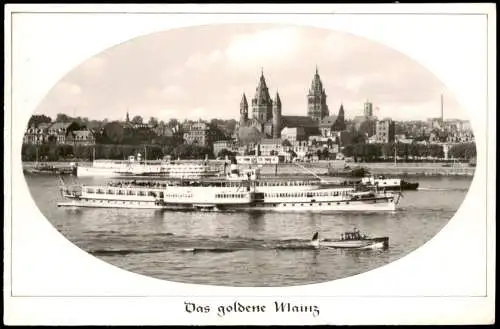 Ansichtskarte Mainz Stadt, Rheindampfer 1956 Passepartout