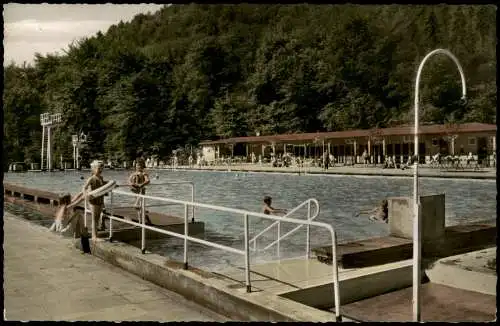 Langenberg (Rheinland)-Velbert Freibad Nizzatal - Colorfoto Ak 1961