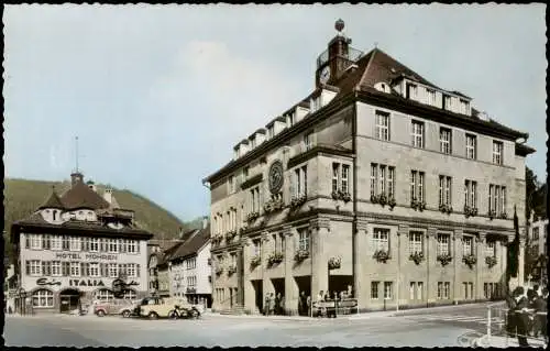 Ansichtskarte Schramberg Rathausplatz Eiscafe Italia u. Hotel Mohren 1967