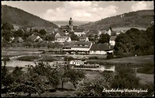 Ansichtskarte Lippoldsberg Stadt und Dampfer 1962