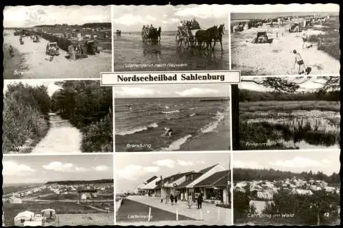 Ansichtskarte Sahlenburg-Cuxhaven Ladenreihe, Finkenmoor, Camping uvm 1965