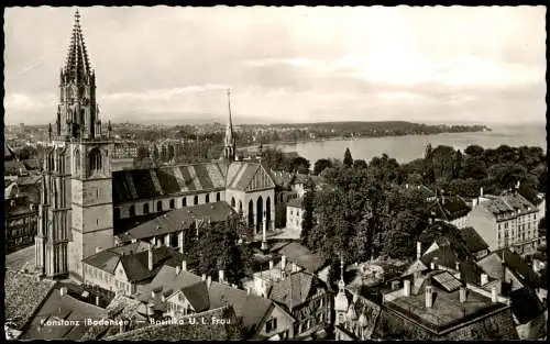 Ansichtskarte Konstanz Bodensee, Stadt, Basilika U. L. Frau 1958
