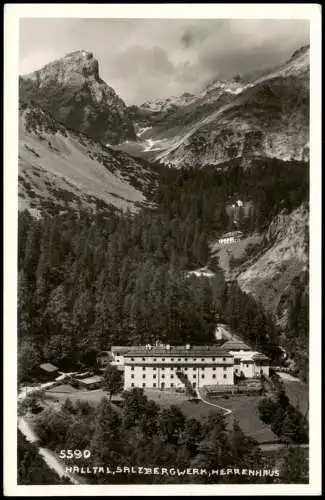 Ansichtskarte Halltal-Absam Salzbergwerk und Herrenhaus 1954