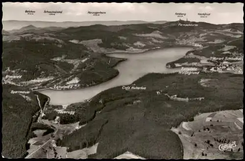 Ansichtskarte Schluchsee Luftbild mit Ortskennzeichnung 1960