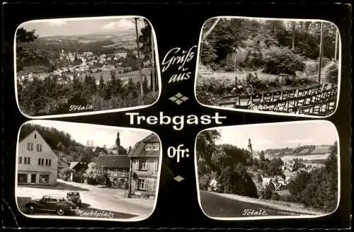 Ansichtskarte Trebgast MB: Markt, Waldbühne, Totale 1965