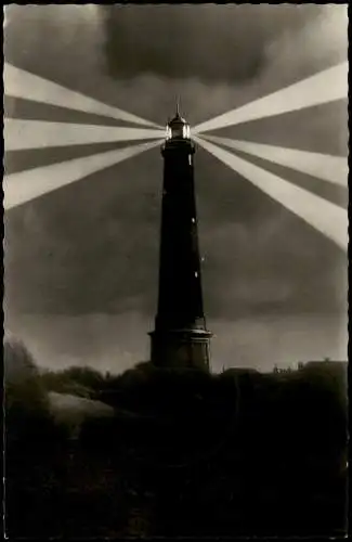 Ansichtskarte Borkum Abend am Leuchtturm 1969