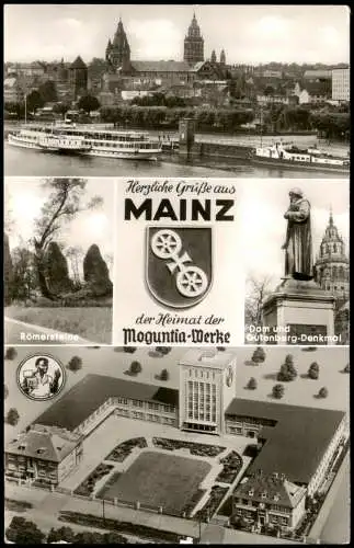 Ansichtskarte Mainz Mehrbild u.a. Moguntia Werke Luftbild 1974