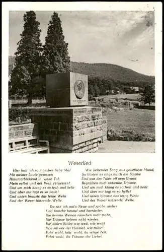 Ansichtskarte Todenmann-Rinteln Dingelstedtdenkmal - Weserlied 1955