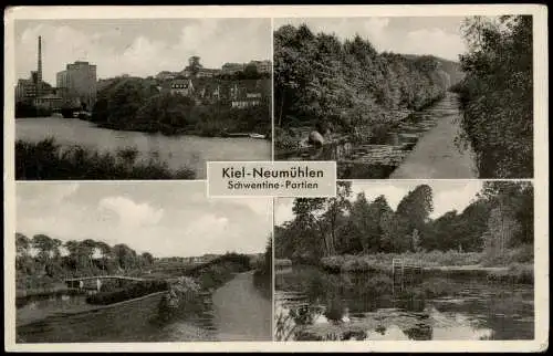 Ansichtskarte Neumühlen-Dietrichsdorf-Kiel 4 Bild: Schwentine mit Fabrik 1959