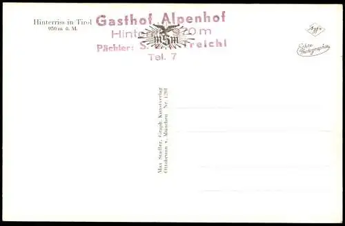 Ansichtskarte Hinterriß (Tirol) Risstal mit Risser- und Lalider Falken 1940