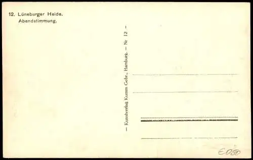 Ansichtskarte .Niedersachsen Abendstimmung, Lüneburger Heide 1935