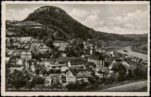 Königstein (Sächsische Schweiz)  Stadt und Festung Königstein 1940