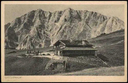 Berchtesgaden Umland-Ansicht, Die Gotzenalm mit dem Watzmann 1920