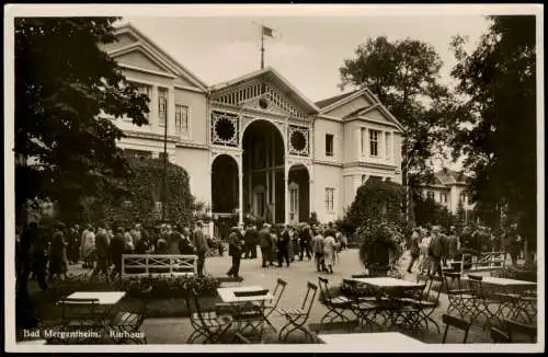 Ansichtskarte Bad Mergentheim Kurhaus, Terrasse mit Personen 1940