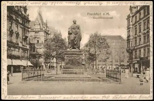 Ansichtskarte Frankfurt am Main Goethe-Denkmal 1927
