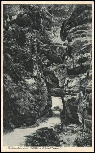 .Sachsen Sächsische Schweiz Felsentor im Uttenwalder Grund 1920