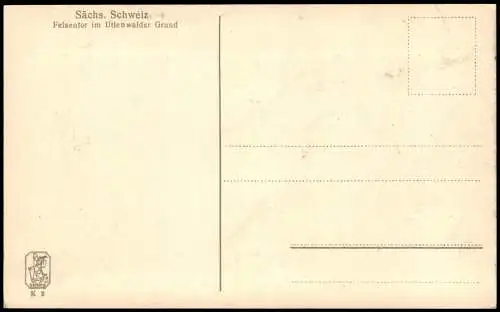 .Sachsen Sächsische Schweiz Felsentor im Uttenwalder Grund 1920