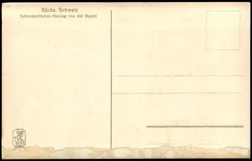 .Sachsen Sächs. Schweiz Schwedenlöcher-Abstieg von der Bastei 1920