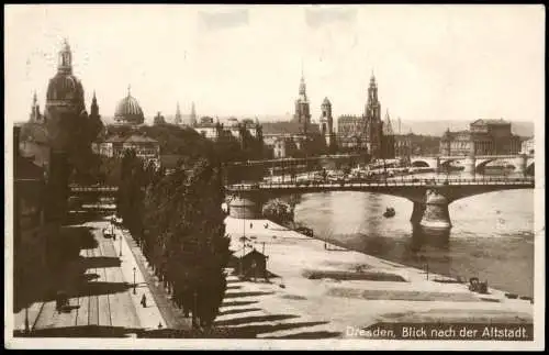 Ansichtskarte Dresden Panorama-Ansicht Blick nach der Altstadt 1926
