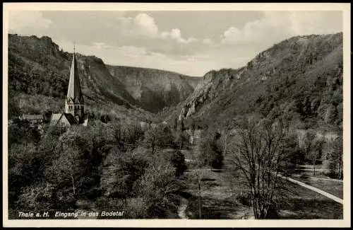 Ansichtskarte Thale (Harz) Umland-Ansicht Eingang in das Bodetal 1930