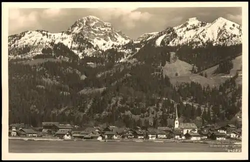 Bayrischzell Panorama-Ansicht mit Wendelstein, Alpen Bergkette 1940