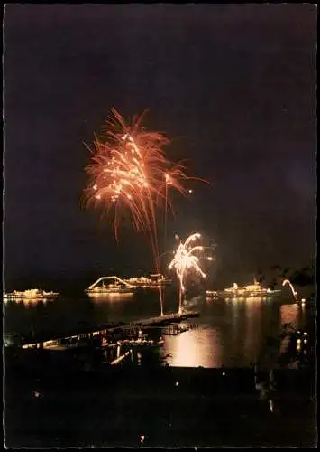 Ansichtskarte Helgoland (Insel) Feuerwerk 1976  Sonderstempel 150 Jahre