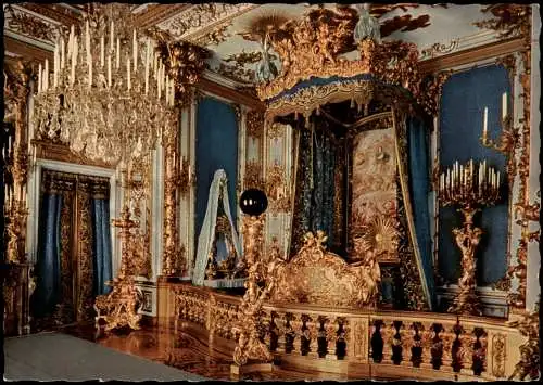 Chiemsee Königsschloß Herrenchiemsee Schlafzimmer   Chambre à coucher 1960