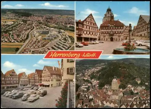 Ansichtskarte Herrenberg Mehrbildkarte Ortsansichten u.a. Luftaufnahme 1970
