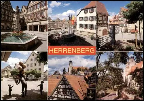 Ansichtskarte Herrenberg Mehrbildkarte mit diversen Ortsansichten 1980