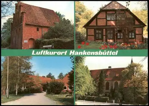 Ansichtskarte Hankensbüttel Museum, Gärtnerhaus, Schule, Klosterkirche 1982