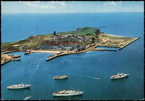 Helgoland (Insel) Luftbild Schiffe vor der Insel (Luftaufnahme) 1970