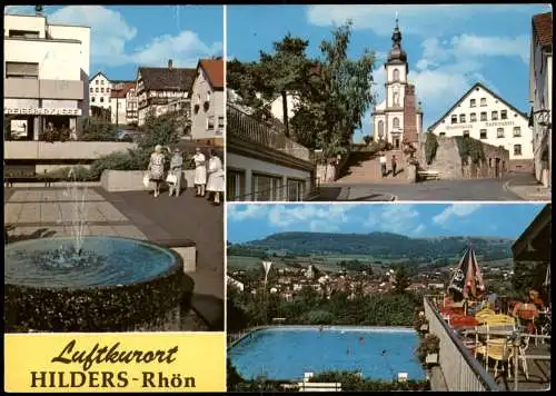 Hilders (Rhön) Mehrbildkarte mit Stadtteilansichten u. Schwimmbad 1978