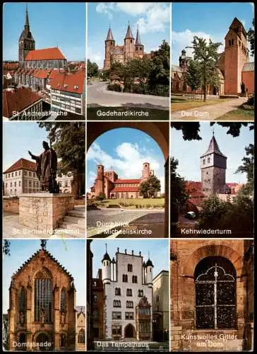 Hildesheim Mehrbild-AK ua. mit Michaeliskirche Kehrwiederturm  Tempelhaus 1978