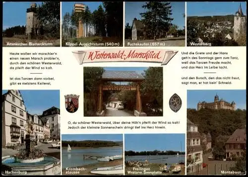 Rheinland-Pfalz Westerwald Marschlied (Text)   Westerburg, Hachenburg uvm. 1970