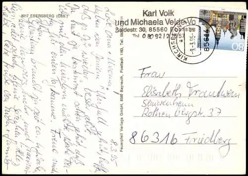 Ebersberg (Oberbayern) Mehrbild-AK mit Ortsansichten u. Umland-Ansichten 1995