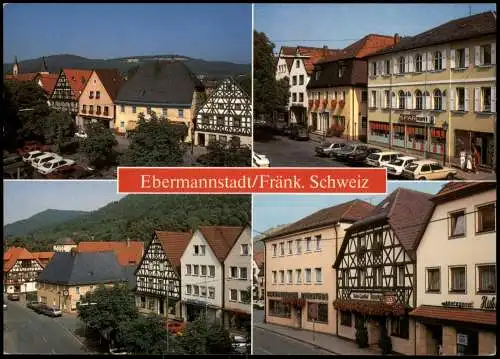 Ebermannstadt Mehrbild-AK mit   u.a. Spar-Markt, Metzgerei, Gasthaus 1980