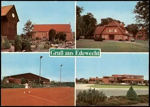 Ansichtskarte Edewecht Mehrbildkarte Ortsansichten u.a. Tennis-Platz 1975