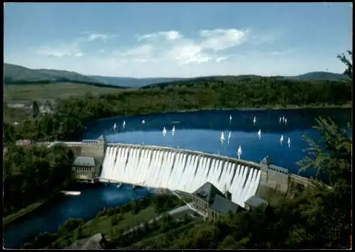 Waldeck (am Edersee) Edertalsperre Talsperre aus der Vogelschau-Perspektive 1975