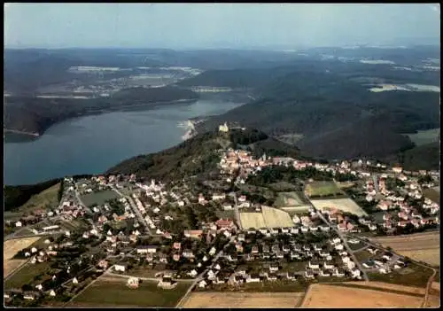 Waldeck am Edersee mit Schloß und Edersee Edertalsperre Luftaufnahme 1977