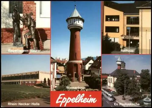 Eppelheim MB Eppelheimer Maurer Rhein-Neckar-Halle Wasserturm RATHAUS 1980