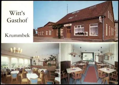 Ansichtskarte Krummbek Mehrbildkarte Gaststätte Witt's Gasthof 1971