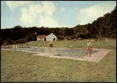 Ansichtskarte Ehlscheid Freibad Schwimmbad Ort im Westerwald 1960