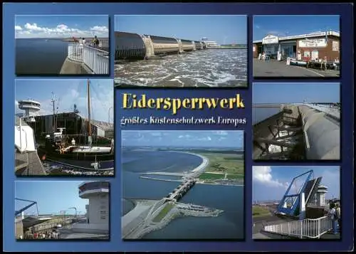 Wesselburenerkoog Mehrbildkarte Eiderdamm mit Sperrwerk Küstenschutzwerk 2010