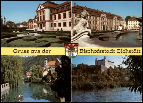 Ansichtskarte Eichstätt Mehrbildkarte mit 4 Ortsansichten u.a. der Burg 1992