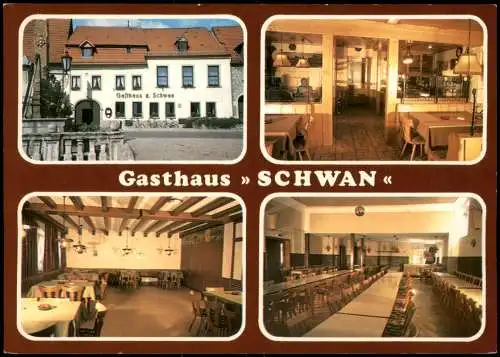 Eibelstadt Mehrbildkarte Gasthaus Schwan Inhaber M. Geißler Hauptstraße 1975