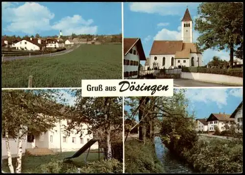 Ansichtskarte Dösingen Gruss-Aus-Mehrbildkarte mit 4 Ortsansichten 1970