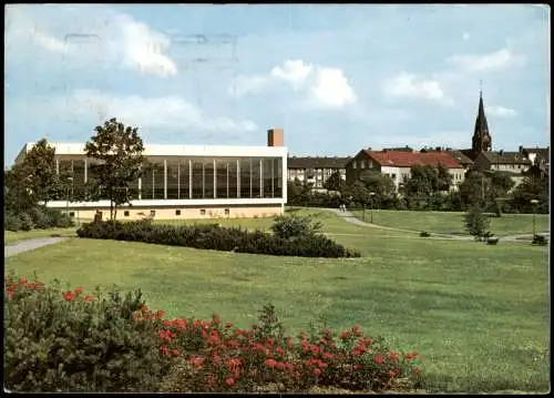Ansichtskarte Eving-Dortmund Ortsansicht Eving mit Hallenbad 1973/1972
