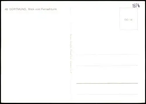 Ansichtskarte Dortmund Panorama-Ansicht Blick vom Fernsehturm 1970