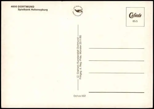 Syburg-Dortmund Spielbank Hohensyburg vom Flugzeug Luftbild Luftaufnahme 1985